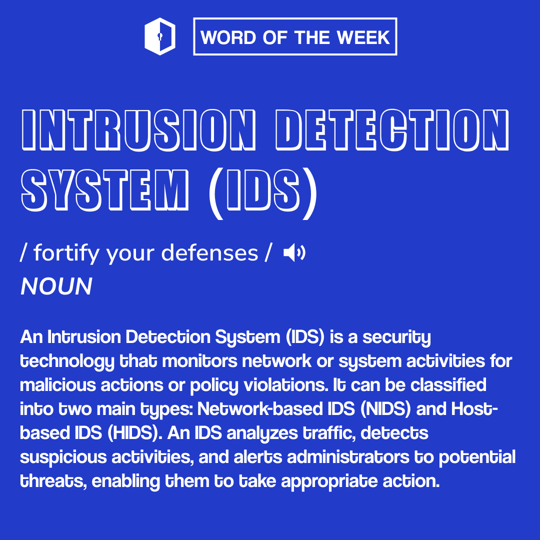 🛡️ Cyber Security Word of the Week: Intrusion Detection System (IDS) 🛡️