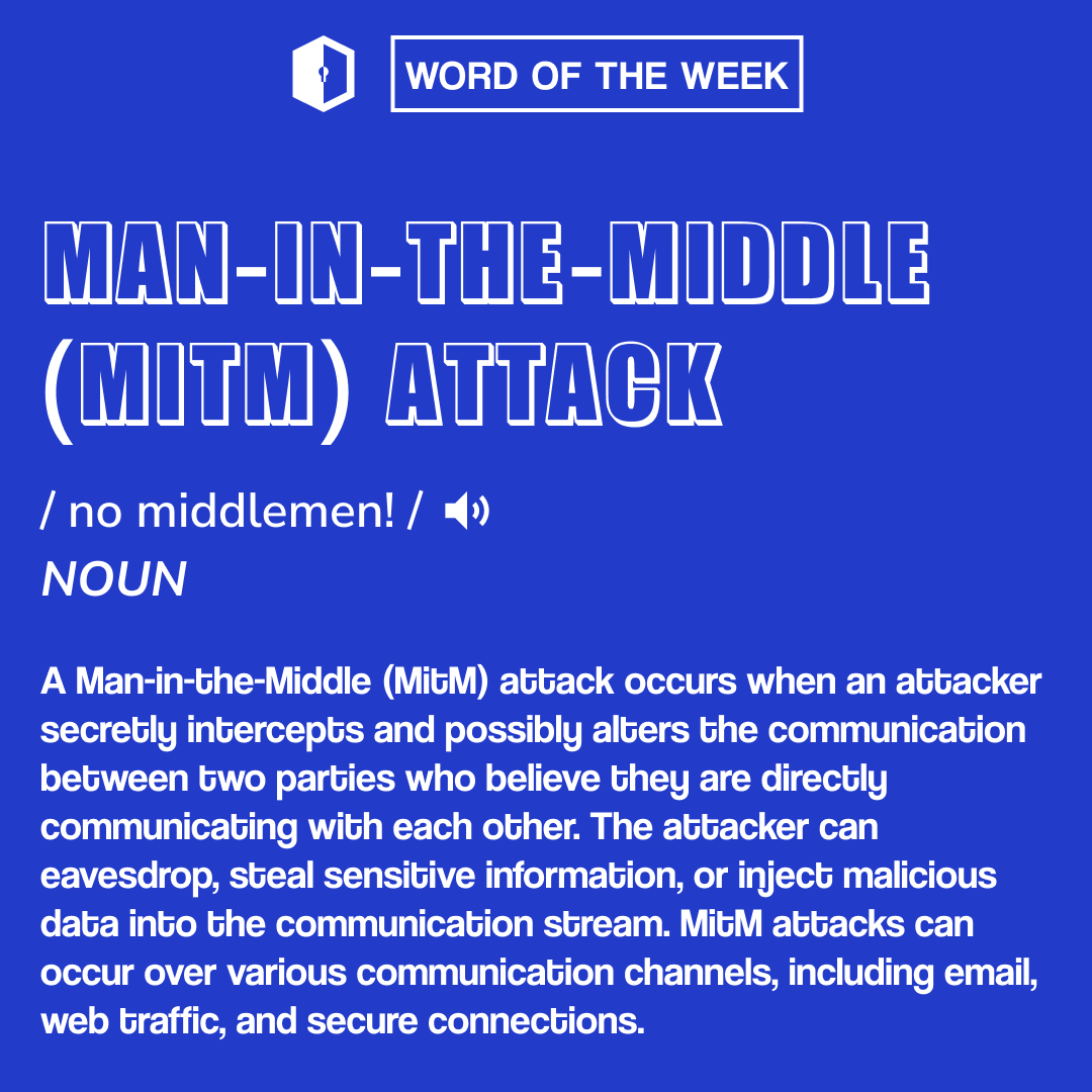 👥 Cyber Security Word of the Week: Man-in-the-Middle (MitM) Attack! 👥